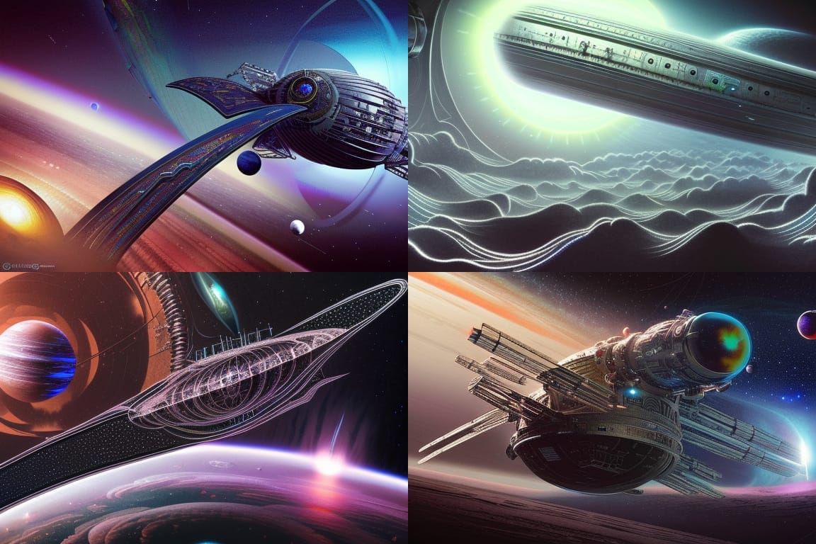 space ship traversing a worm hole in space. Epic cinematic b...