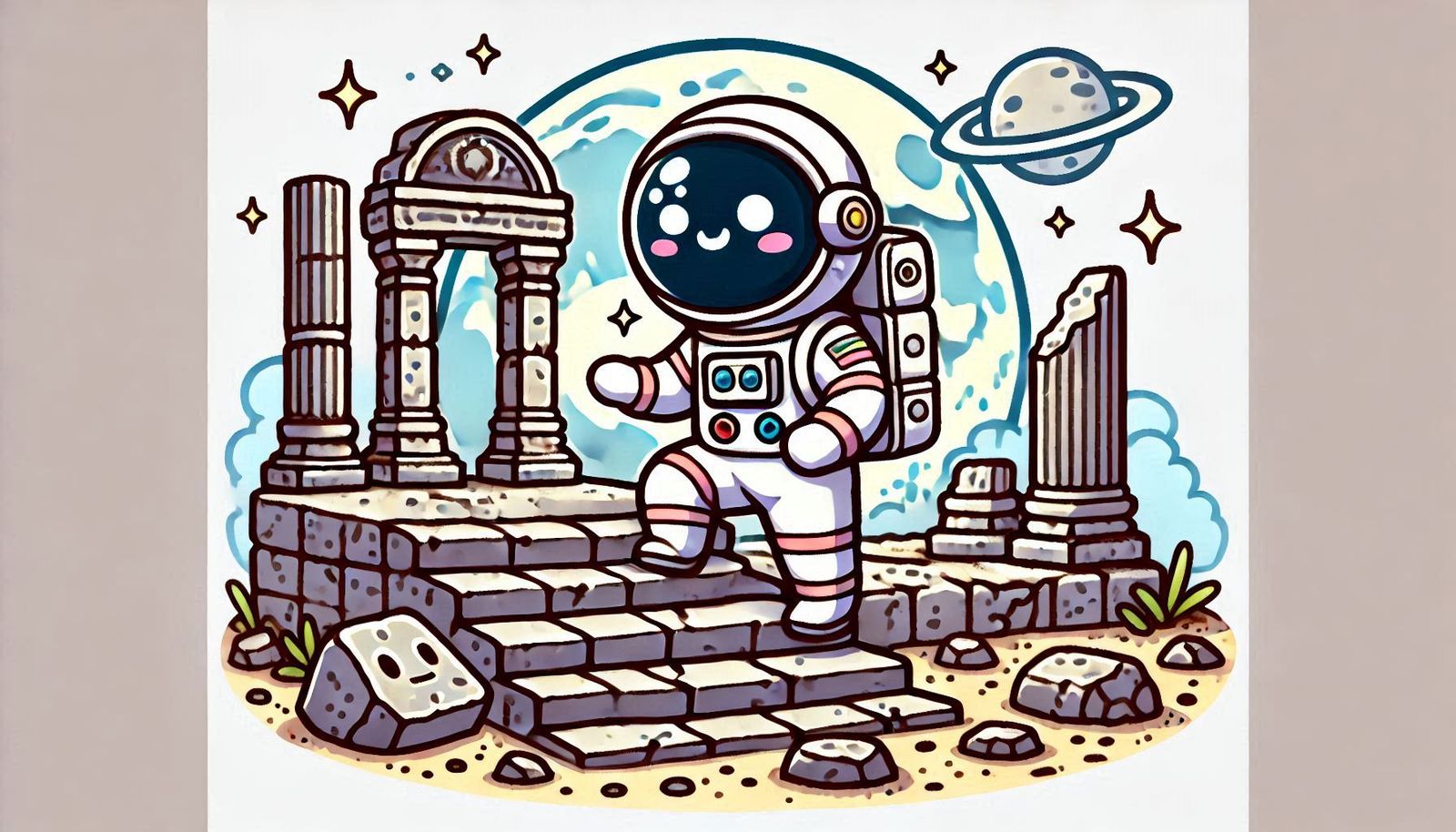 Astronaut Explorer Sticker