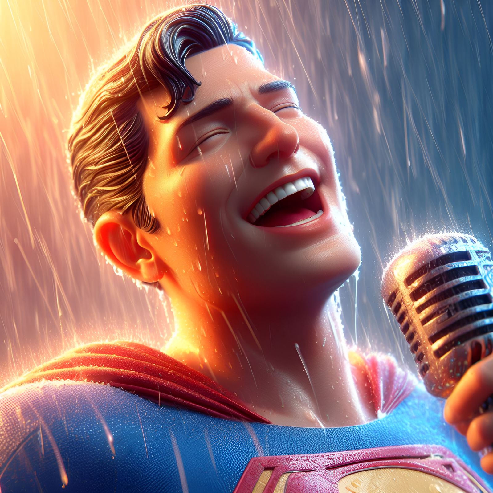 Update of my very first NC Creation: Superman Singing in the Rain