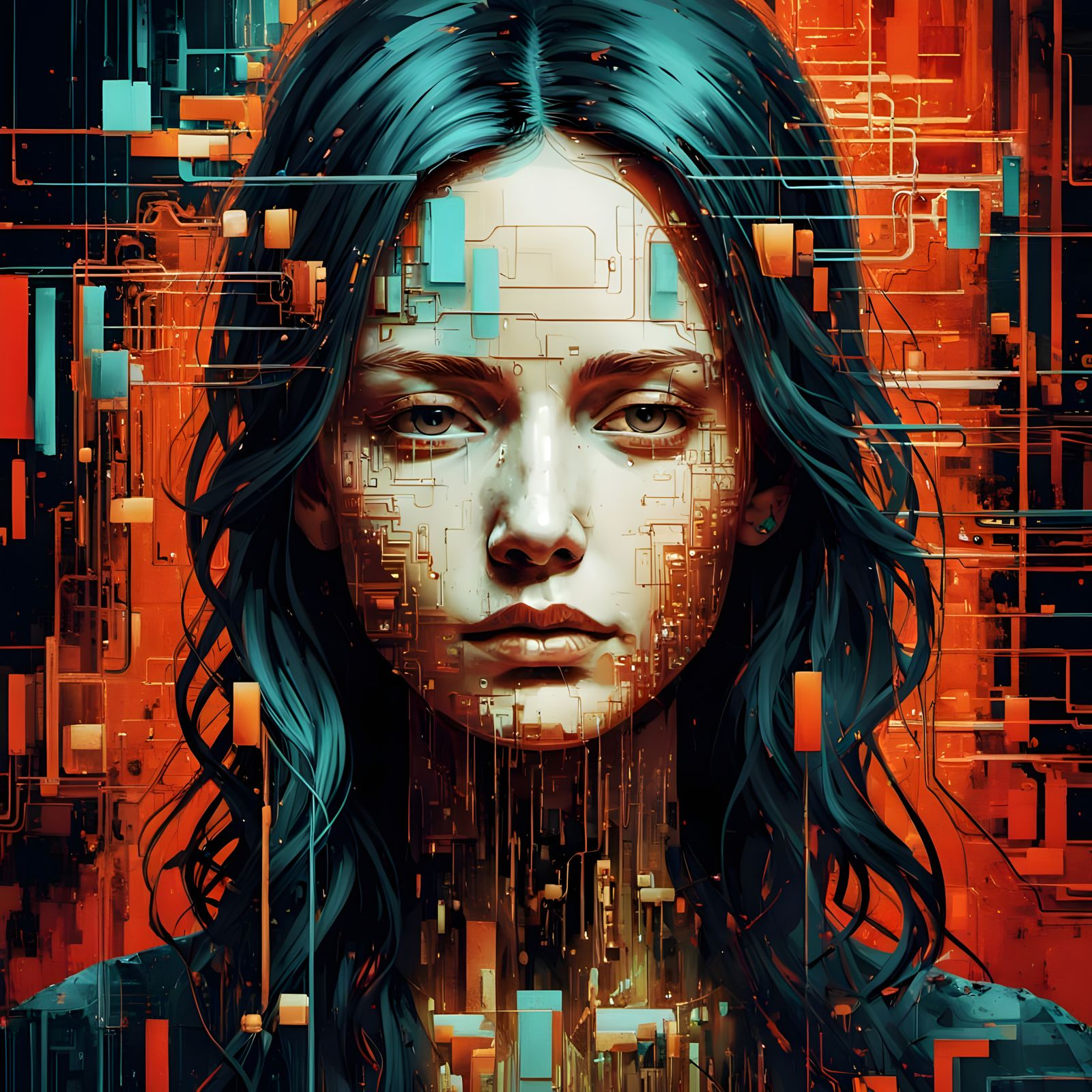 Glitch portrait of a woman  by @Jammy