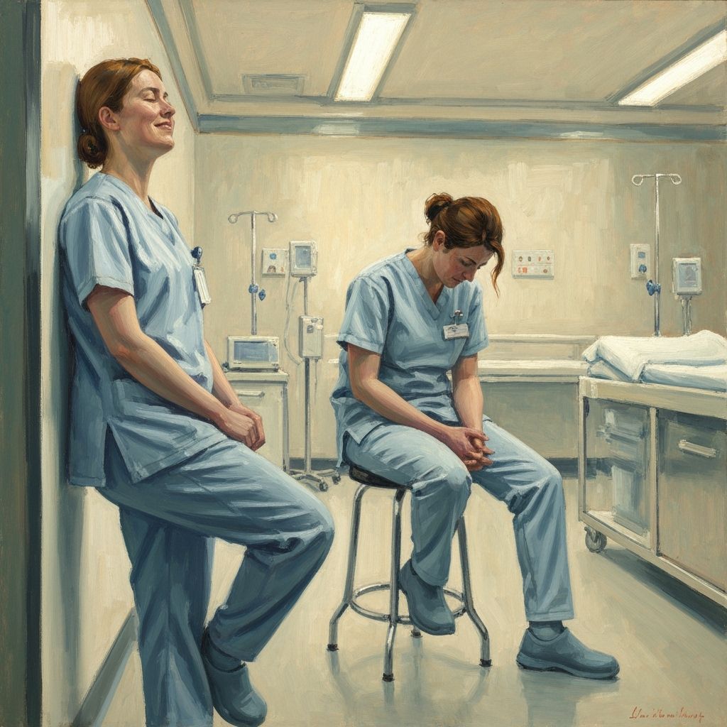 Nurses take time to breath during a quiet period on a busy shift at A&E  by @rrruss