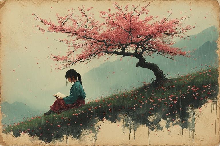 reading on a hill