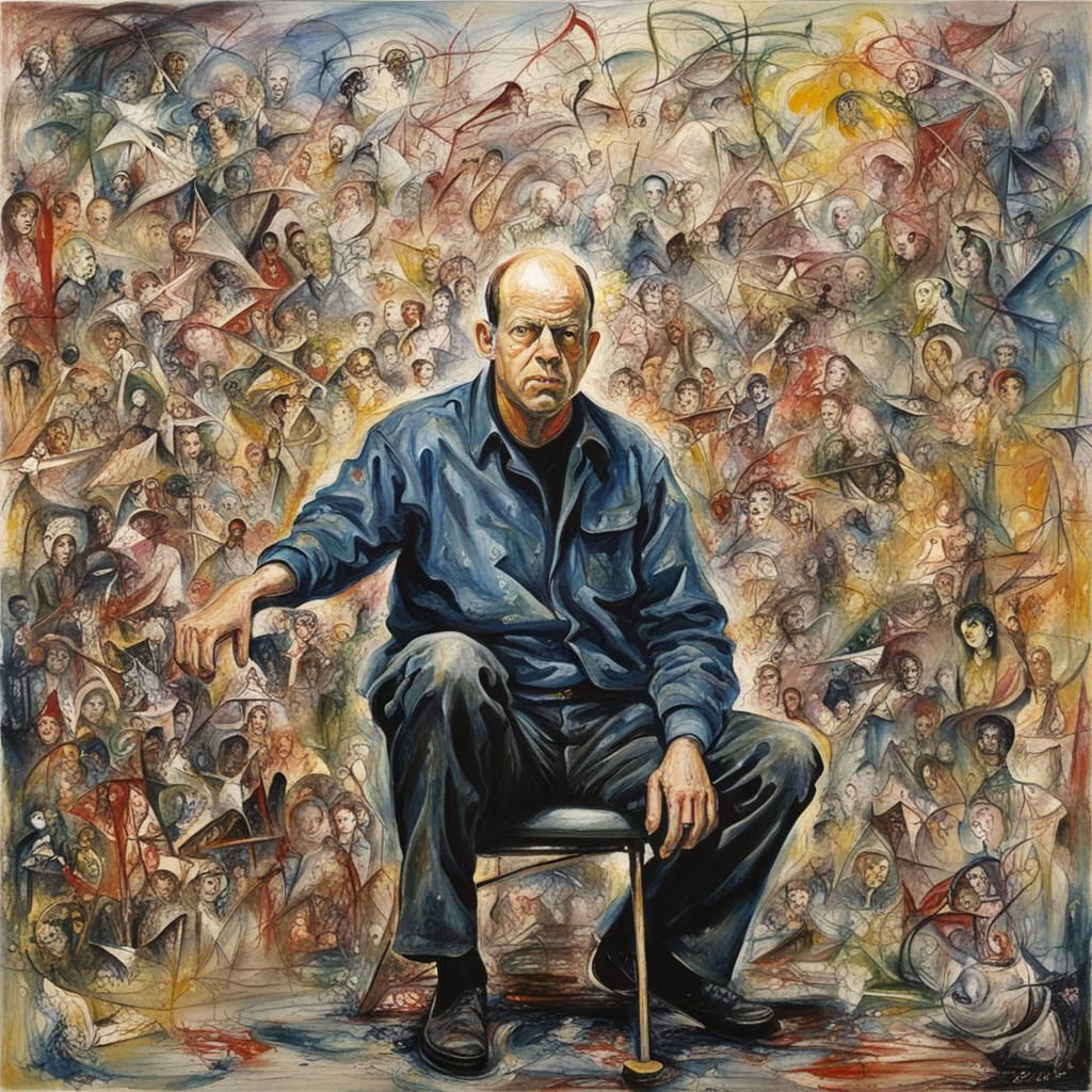 Painting of Jackson Pollock by Sobel AI Generated Artwork