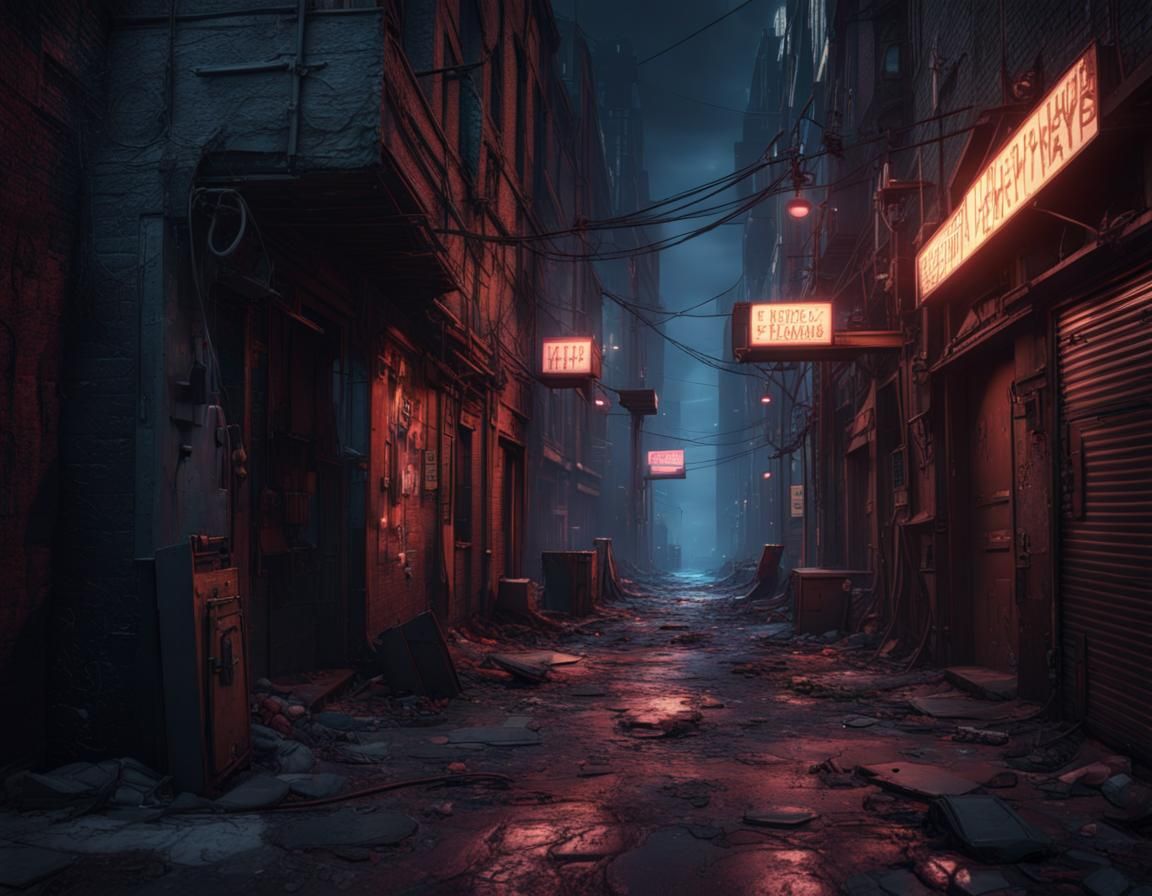 Abandoned alleyway. - AI Generated Artwork - NightCafe Creator