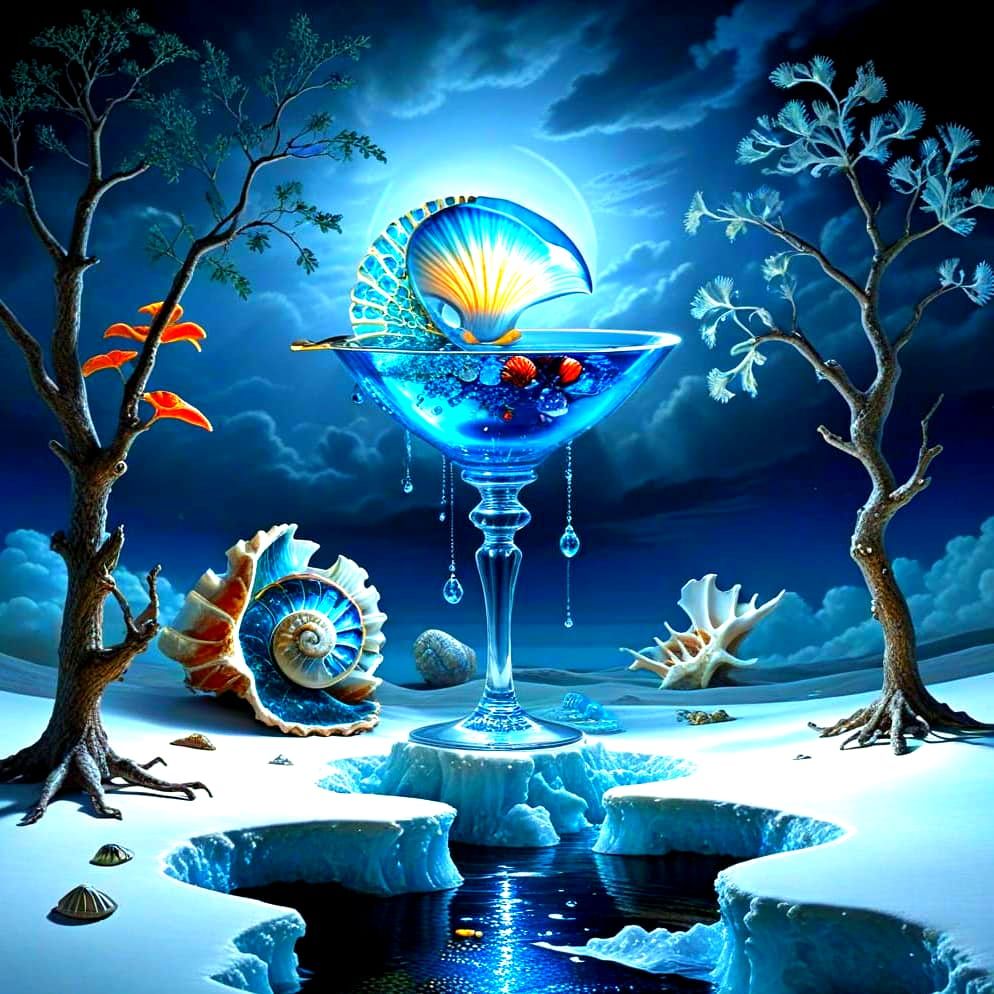 Surrealistic Retro Composition with Exotic Flowers and Antiq...