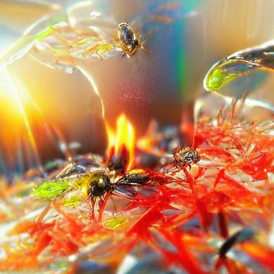 Ant farm on fire