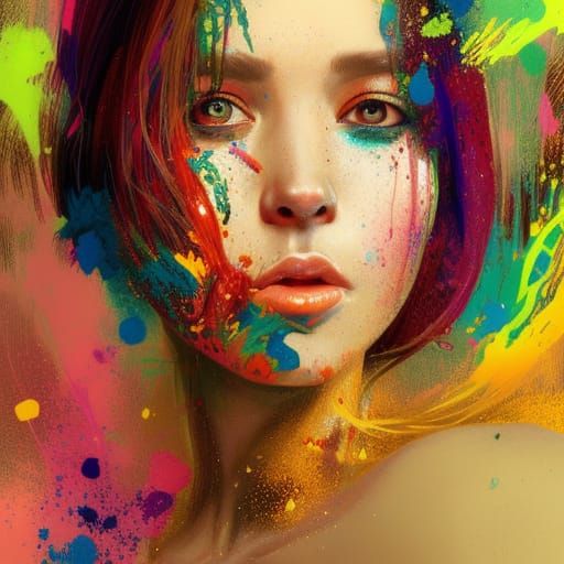 Ink splatter girl  by @Babyyoda