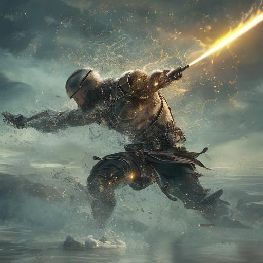 <lora:Godlike-Energy DSv8:1.0>An arrow hurtling through the air into a target, flowing electricity, bioluminescent, red glow