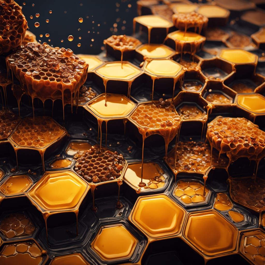 Hexagons of honey  by @Bluestar