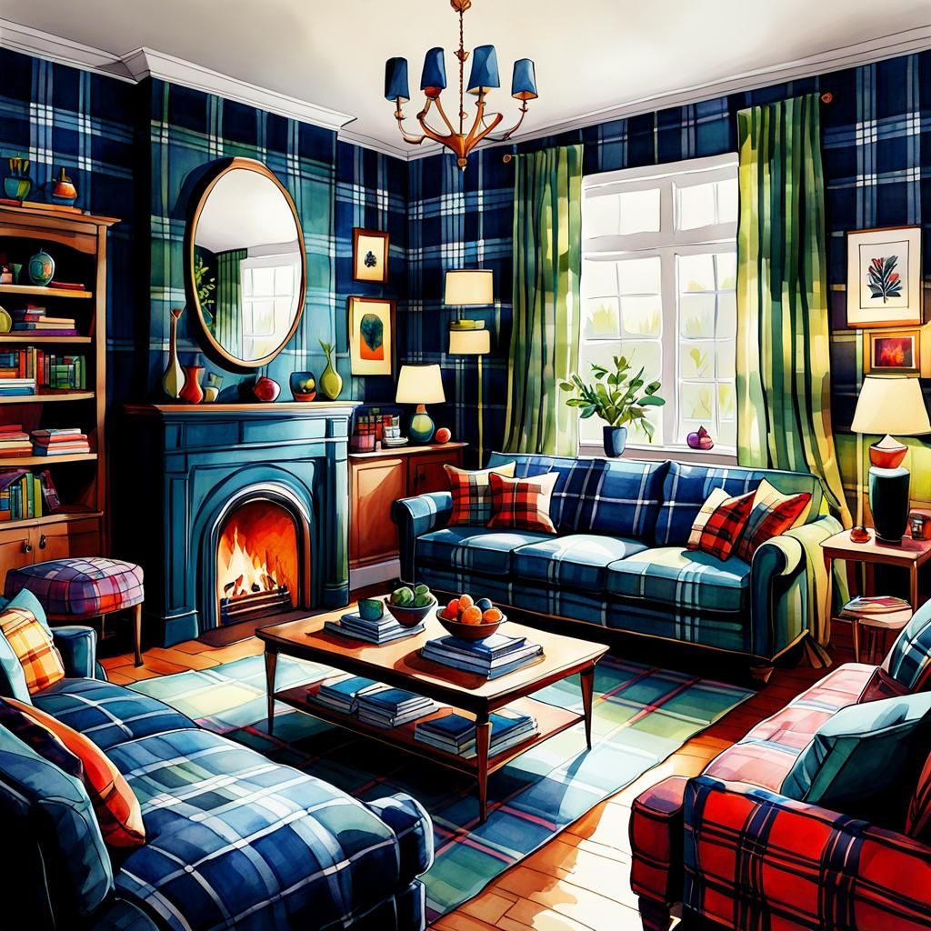 Cozy plaid pattern home  by @Mini