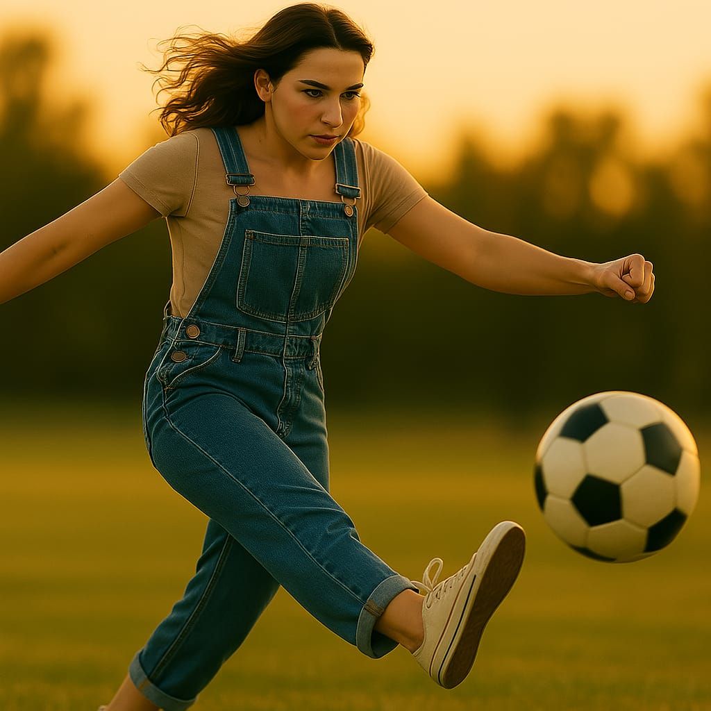 kick in the soccer ball