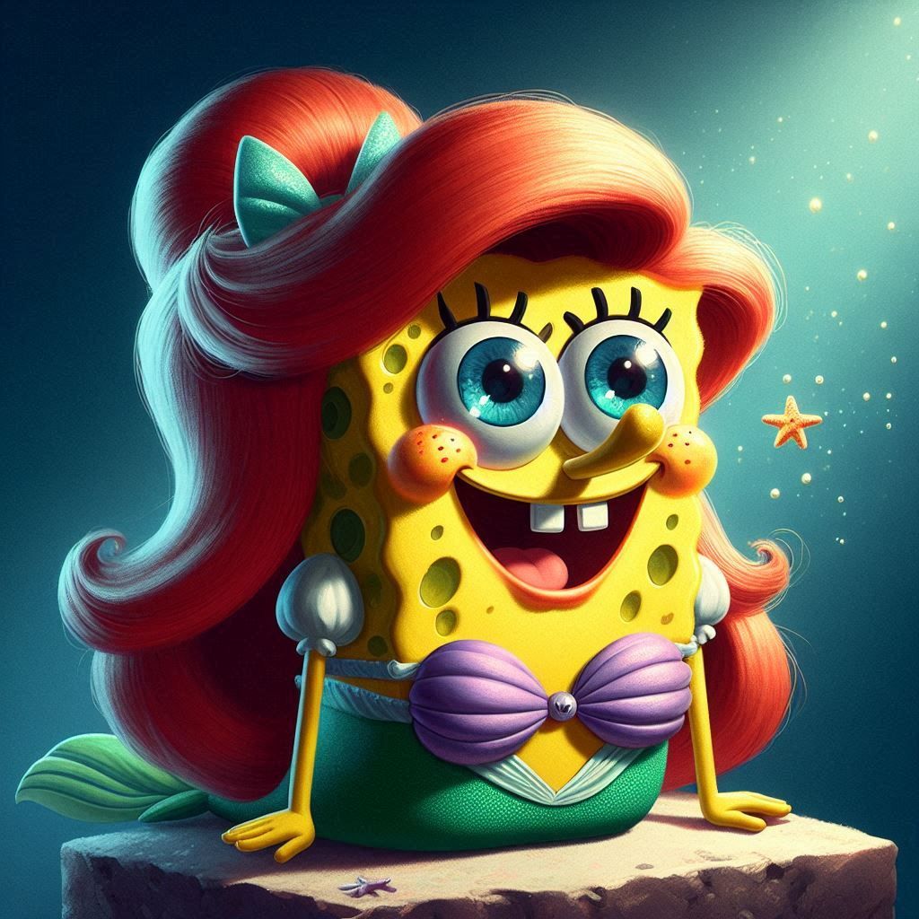 Spongebob the little mermaid