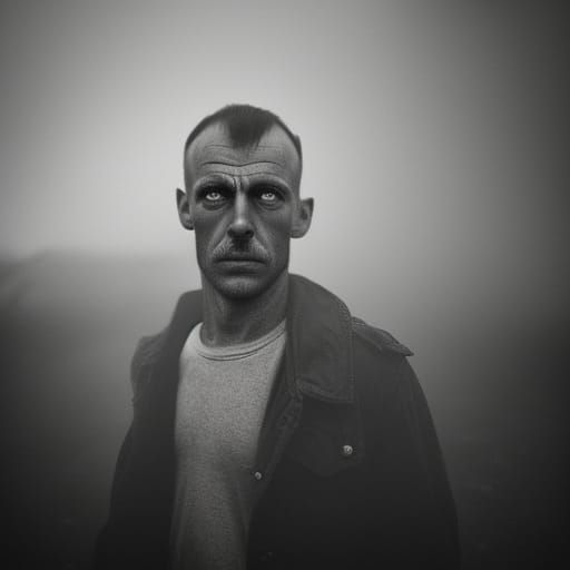 Ford model T Close up portrait, ambient light, Nikon 15mm f/1.8G, by Lee Jeffries, Alessio Albi