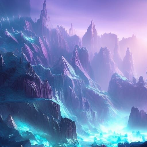 Crystal and glass mountains
