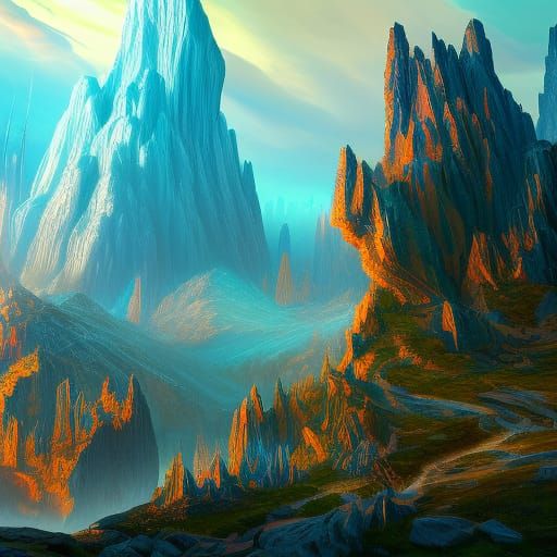 Crystal and glass mountains