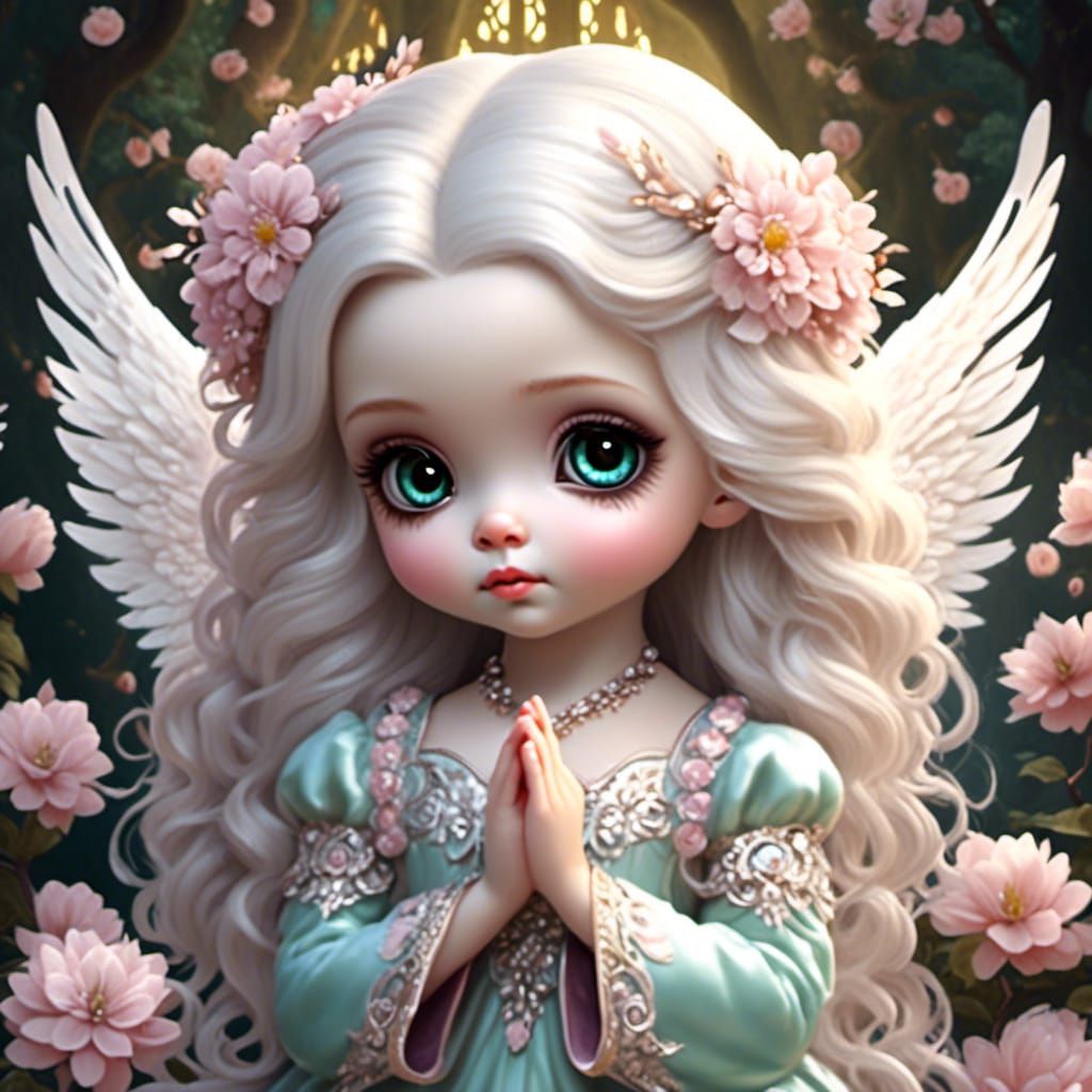 Angel Prays - AI Generated Artwork - NightCafe Creator