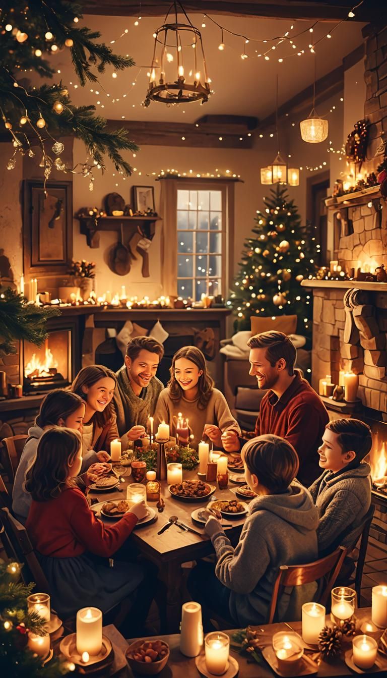 Cozy Festive Illustration of Family Memories