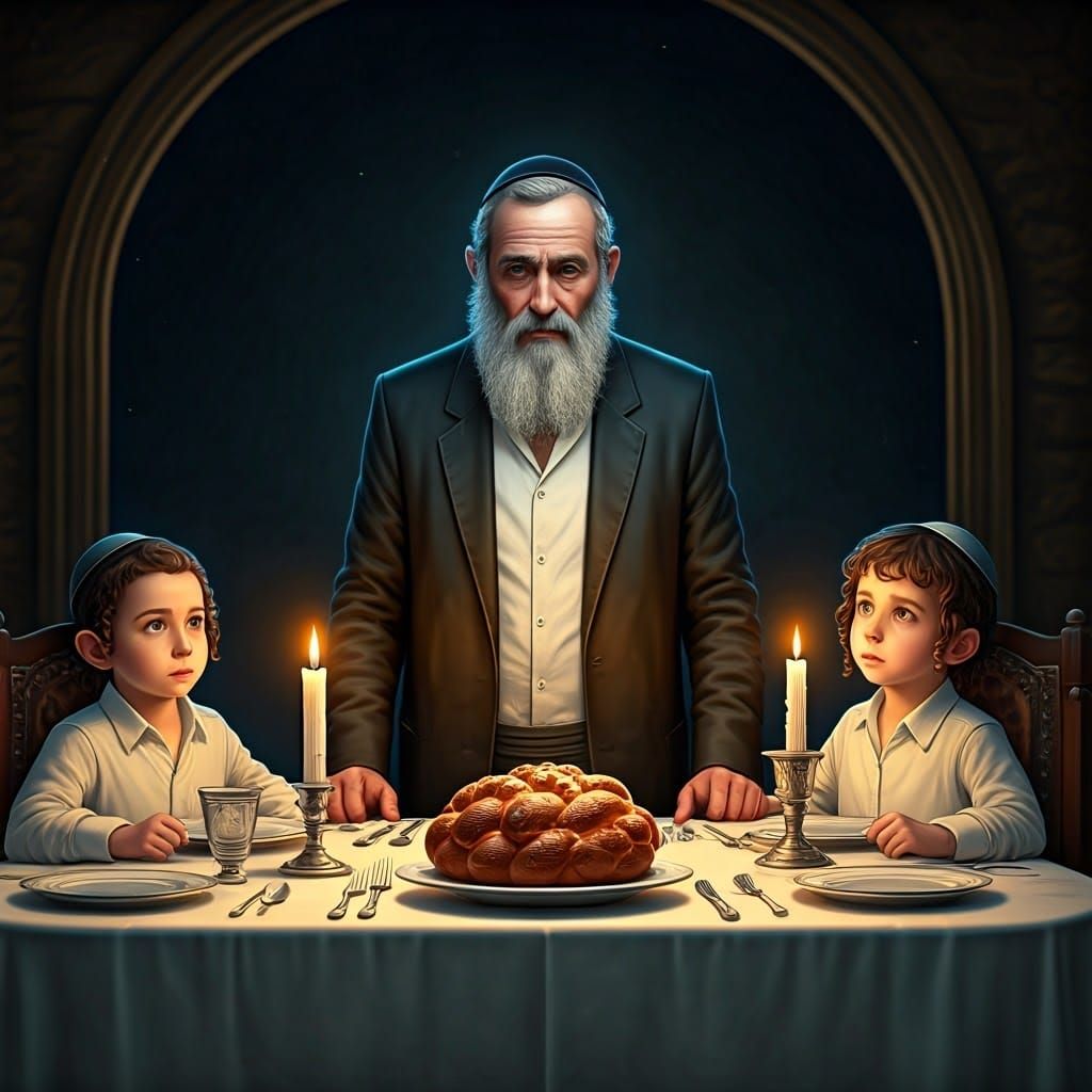 Orthodox Jewish Man Honors Shabbat with Devotion and Joy