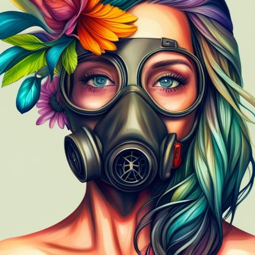 Girl and her gasmask - AI Generated Artwork - NightCafe Creator