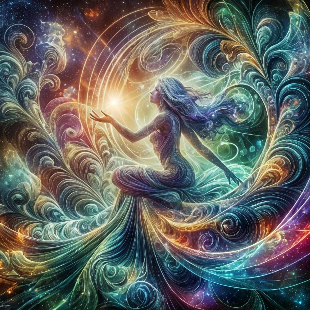 Life's Tangled Threads: A Woman's Struggle through Love, Pain, and Freedom flower both vidrent and wilted  8k resolution holographic astral ...