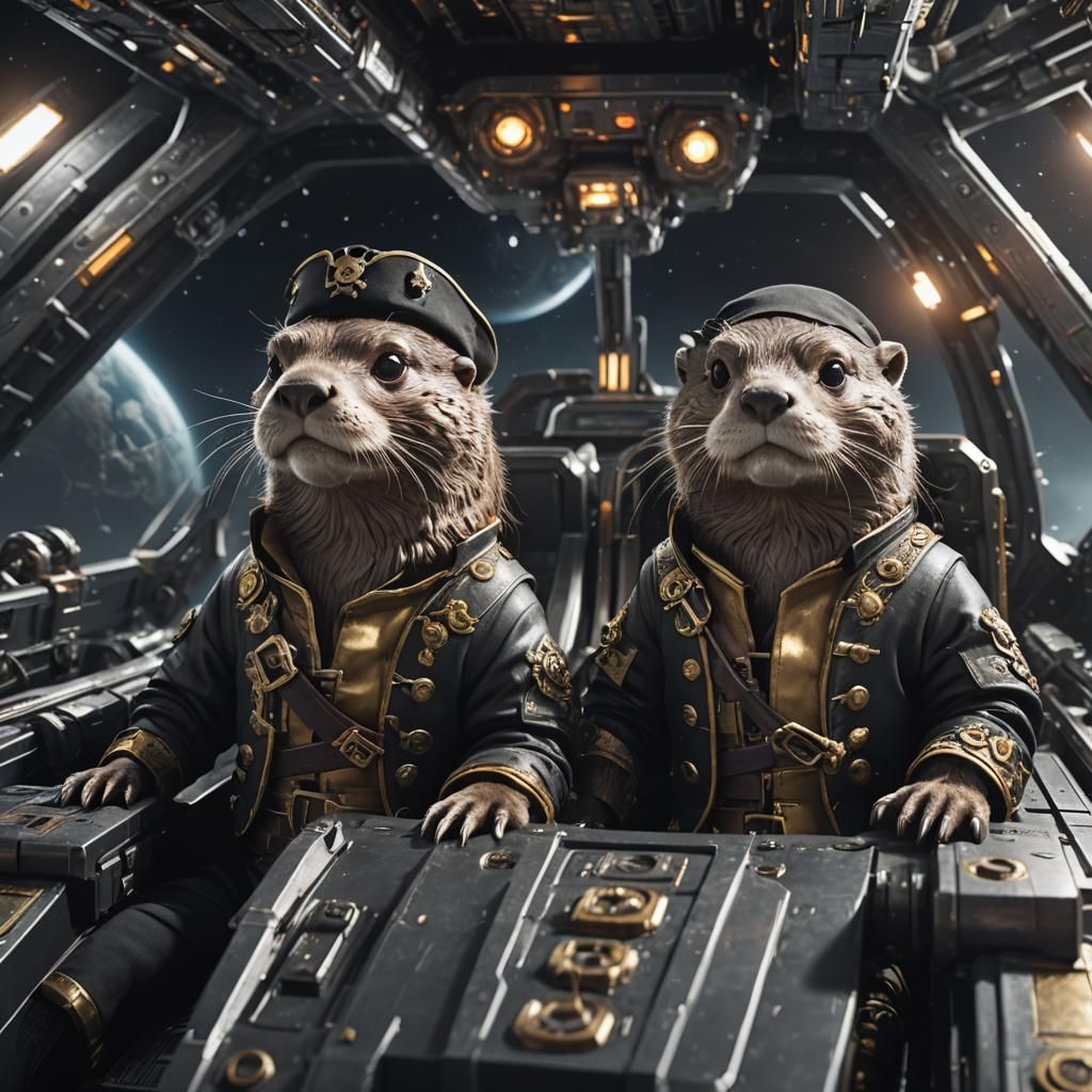 Pirate Otters in Space  by @undefined