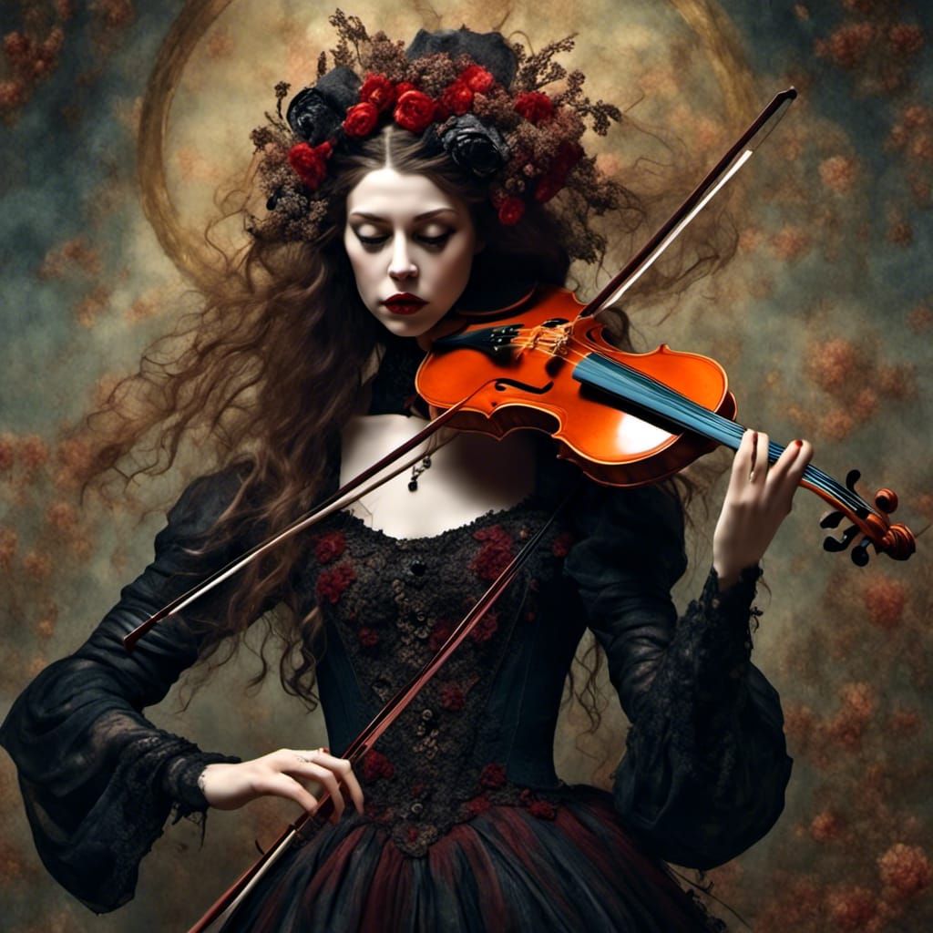 pretending to play the violin ___