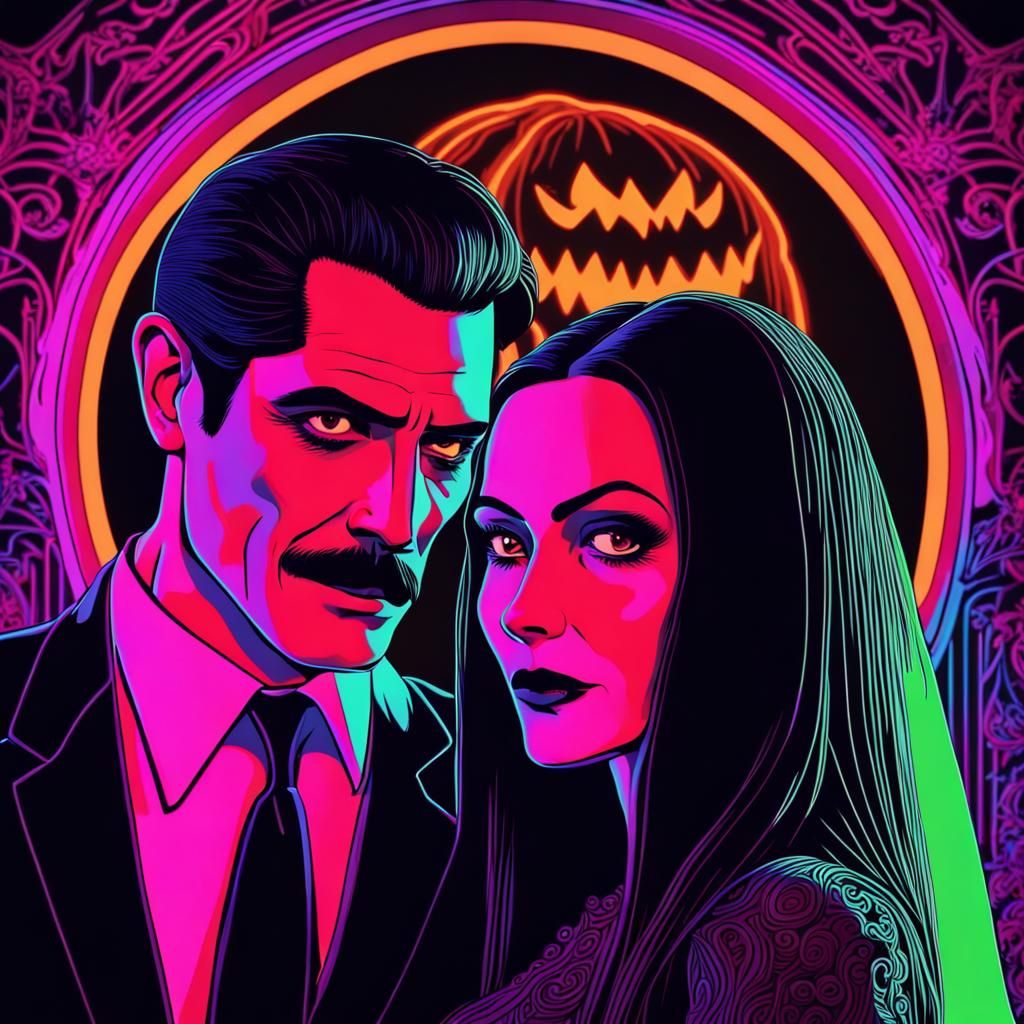 Gomez and Morticia - AI Generated Artwork - NightCafe Creator