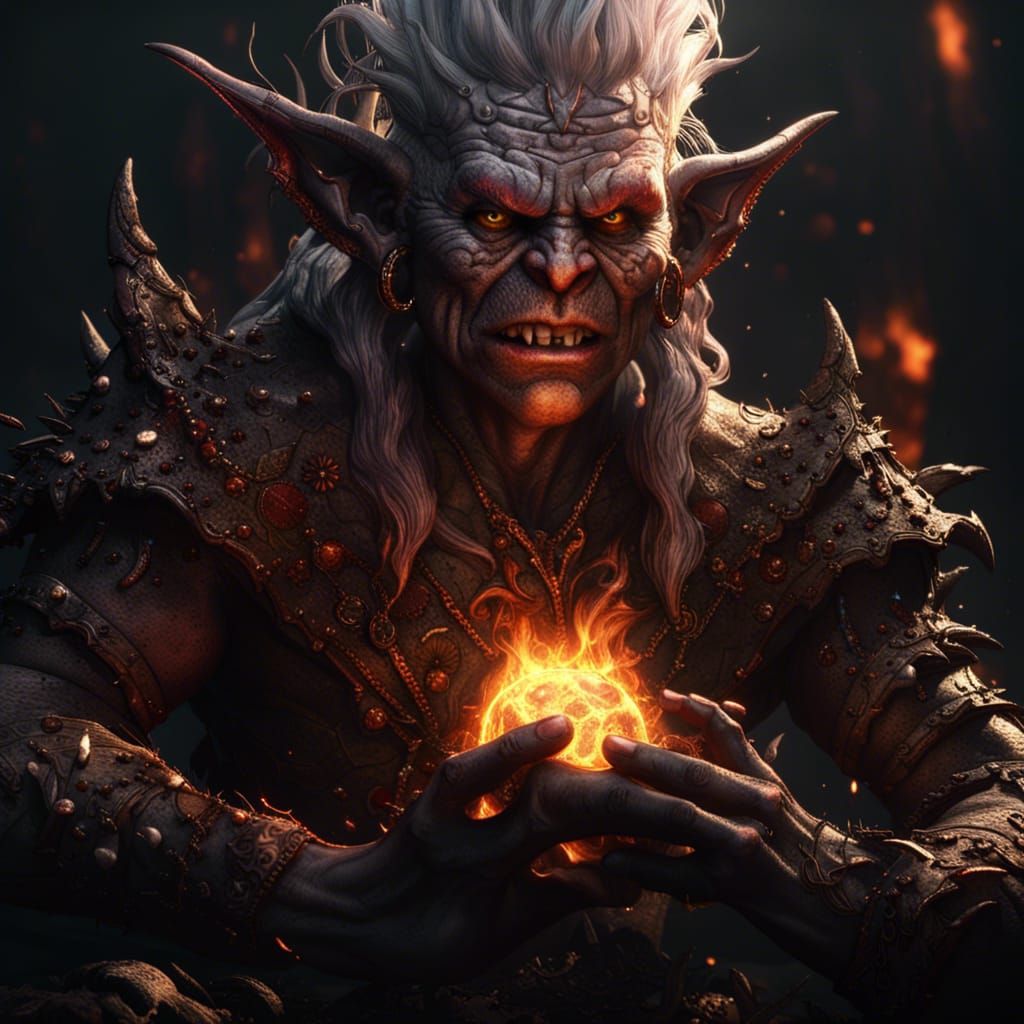 Evil fire goblin king - AI Generated Artwork - NightCafe Creator