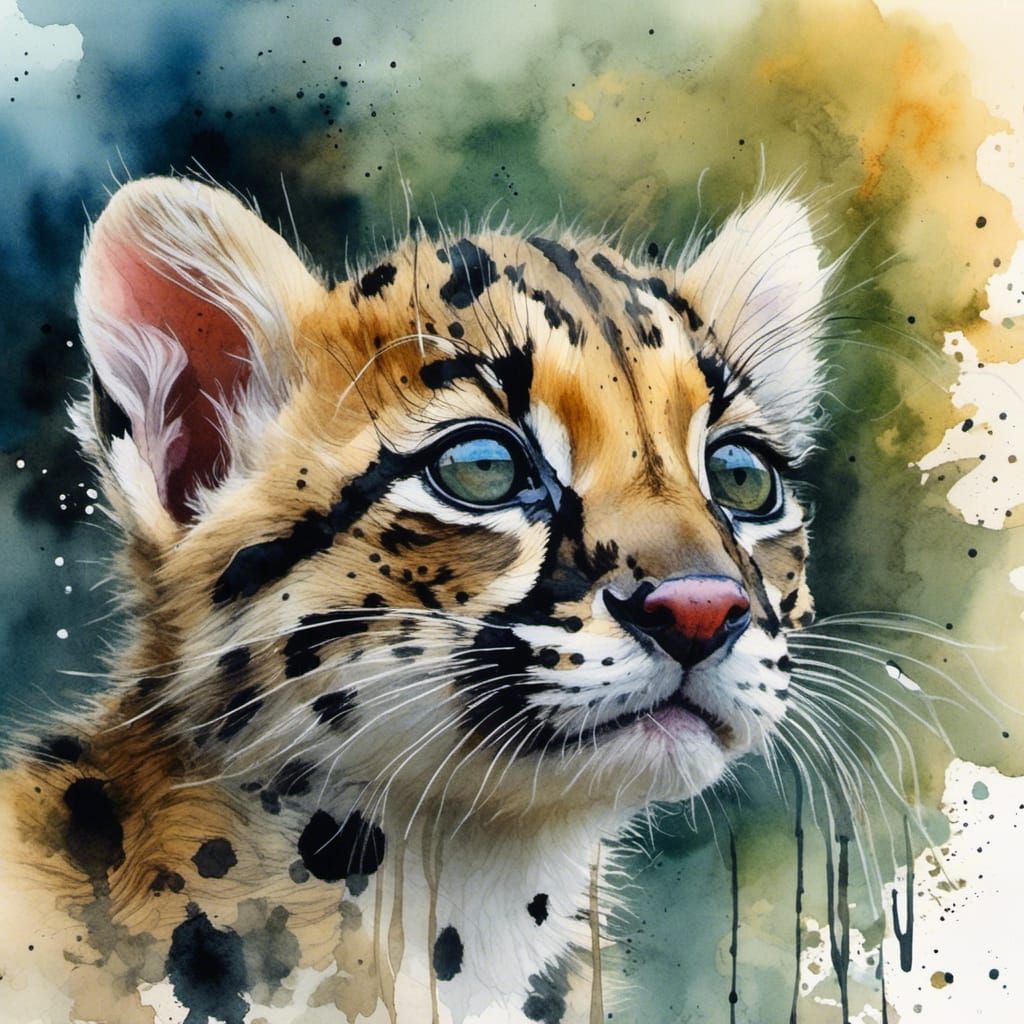 Ocelot Kitten  by @Basic_Shmasic