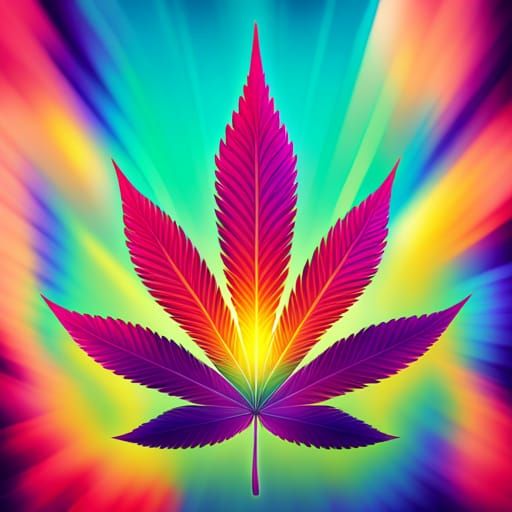 A psychedelic cannabis leaf - AI Generated Artwork - NightCafe Creator