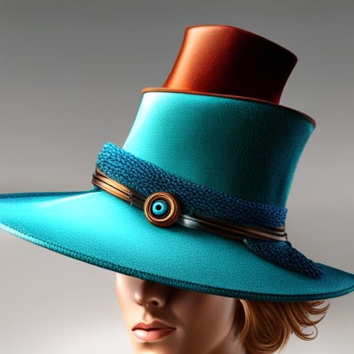 Turquoise & russet Hat