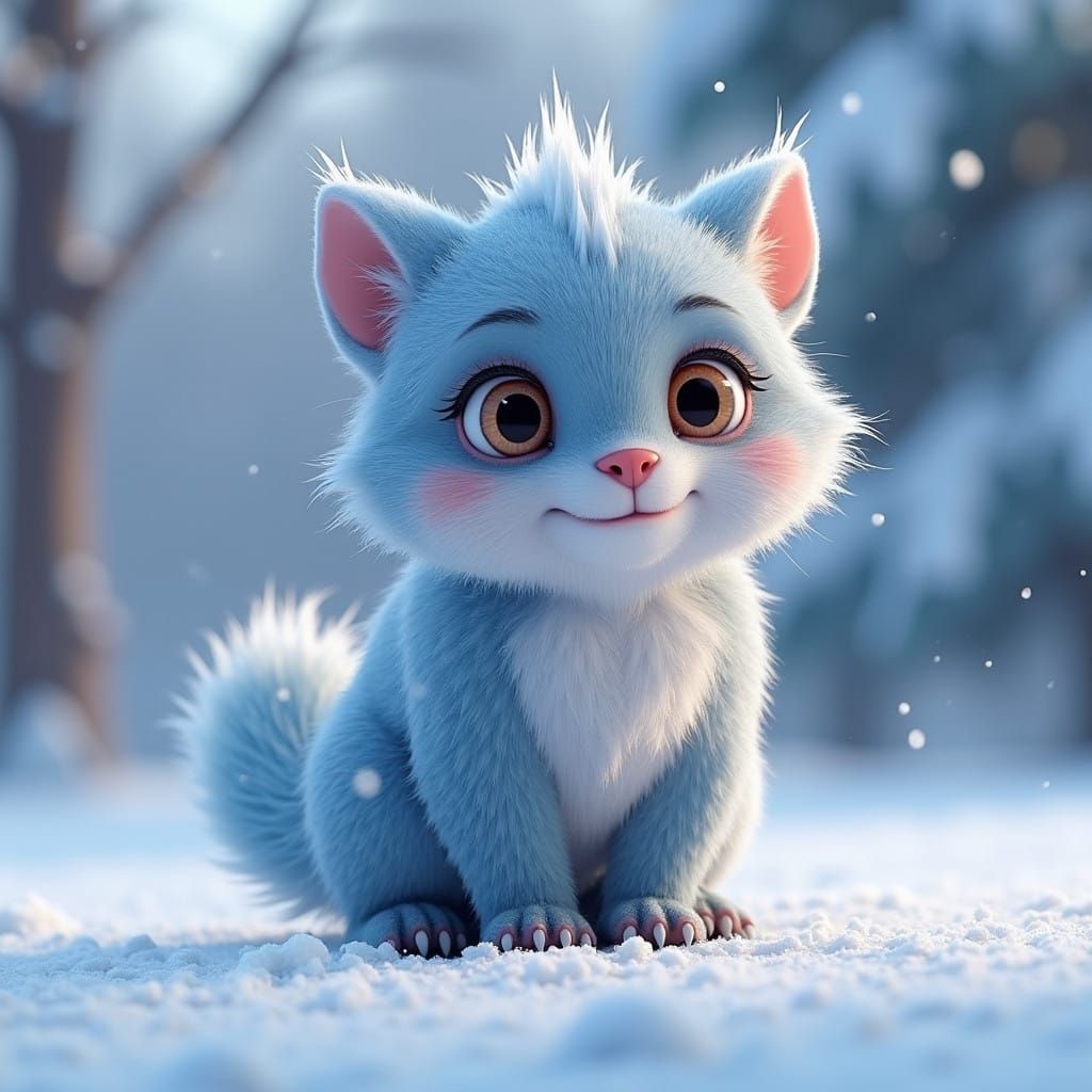 cute creature frozen with icicles 3D Game Cinematic Feel, Epic 3D Videogame Graphics, Intricately Detailed, ...  by @S3d8T