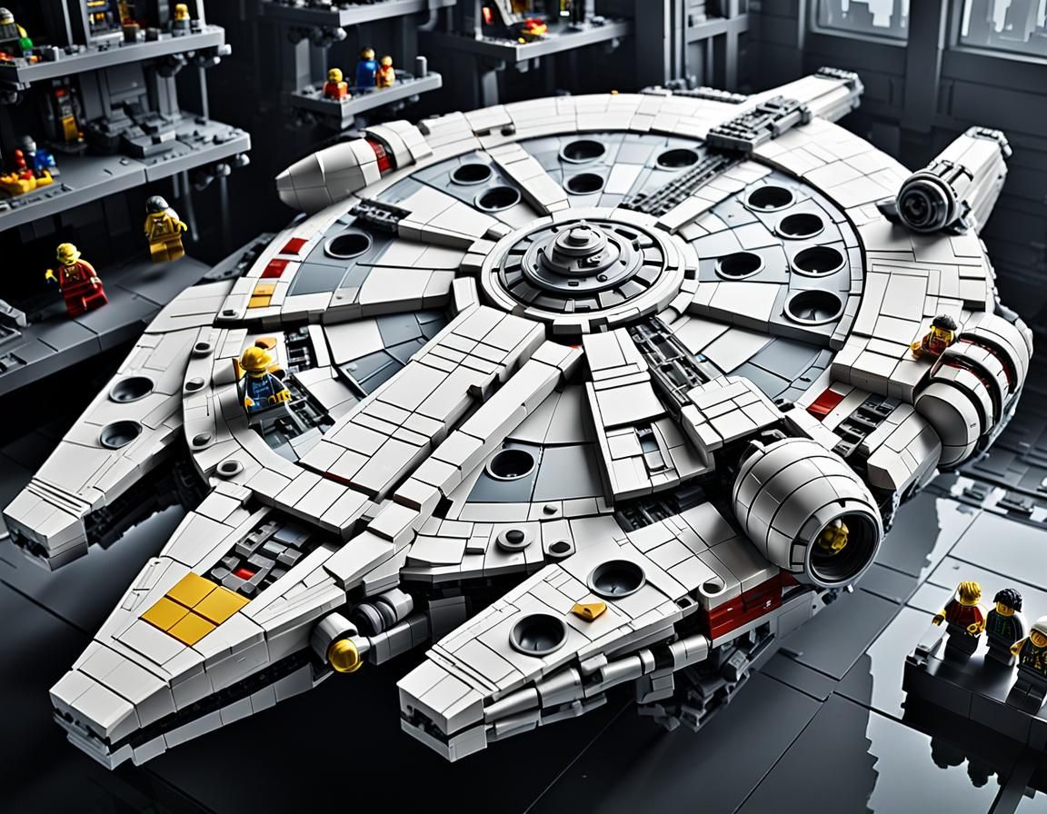 lego Millennium Falcon made as lego, lego style, naboo plane...
