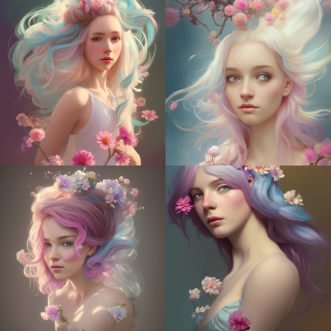 Cotton Candy Girls - AI Generated Artwork - NightCafe Creator