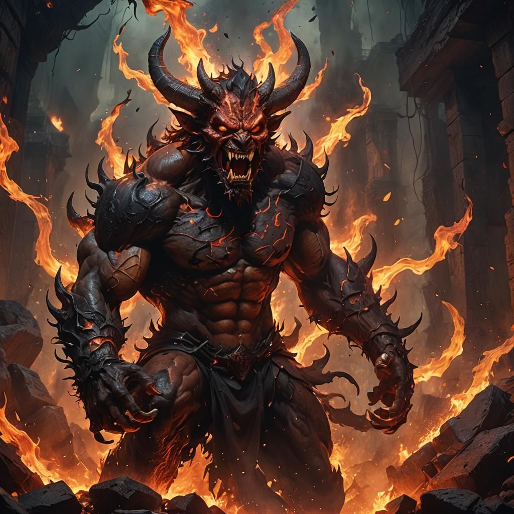 Demon in Fiery Pit of Despair: Splash Art