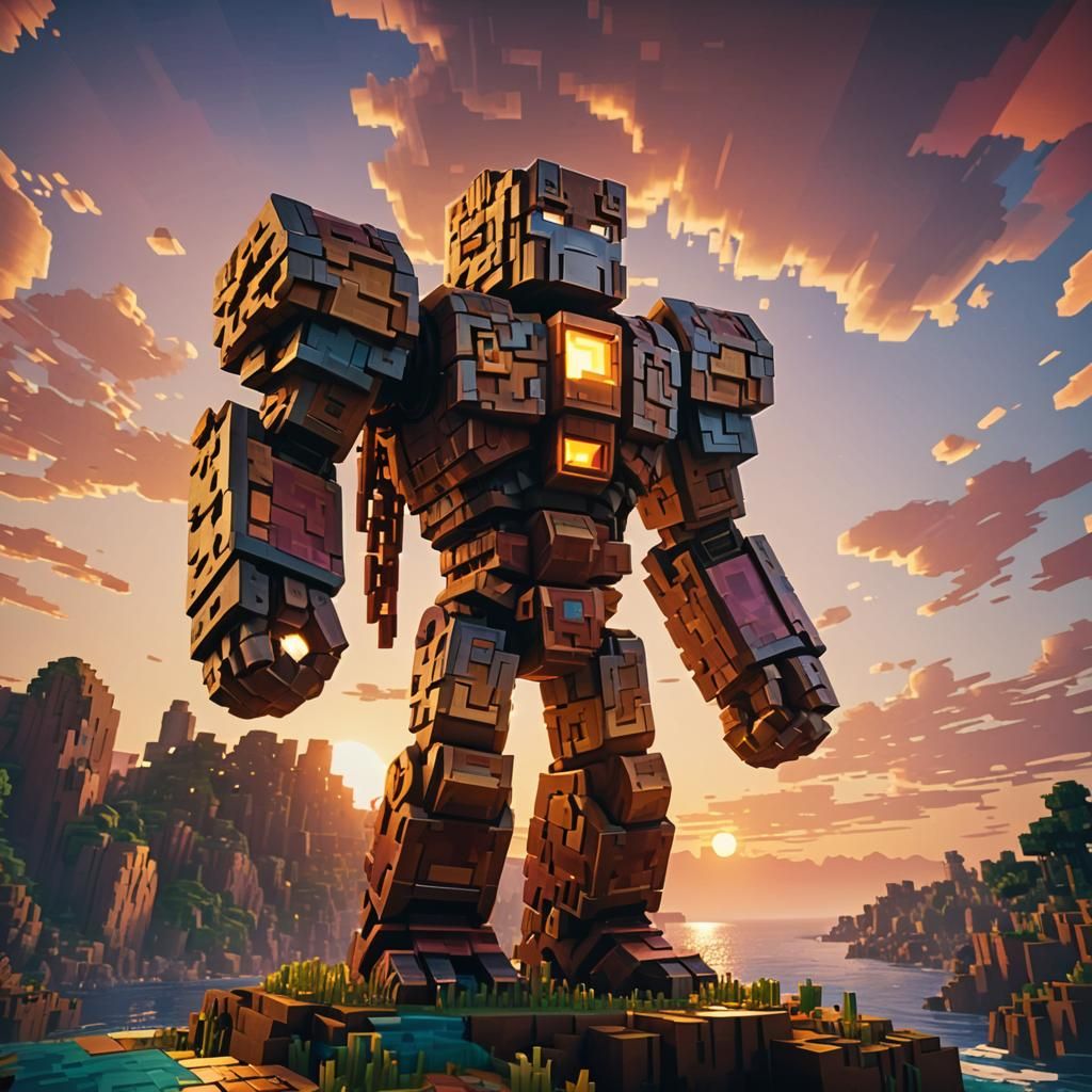 Minecraft building of the Colossus of Rhodes.  by @Howardthe_duck