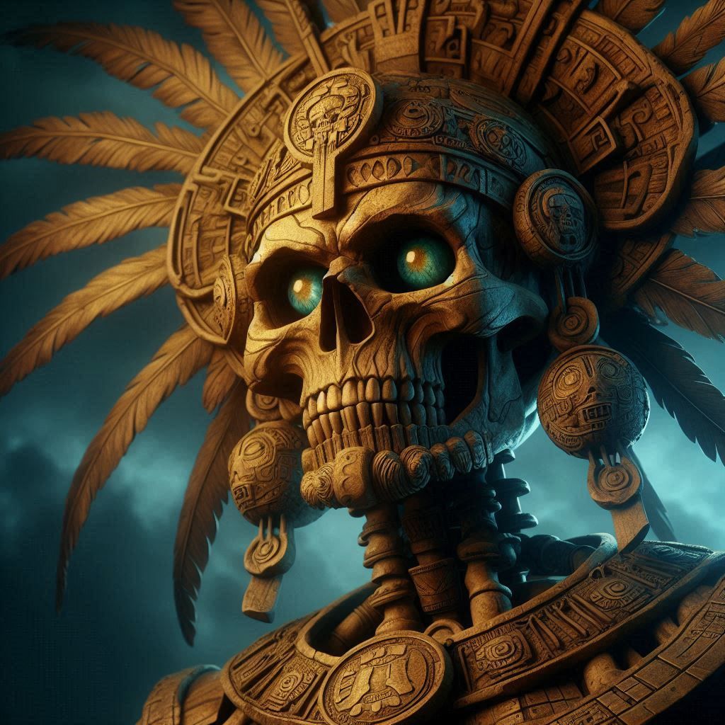 Mictlantecuhtli - God of the Dead  by @Aqualemonade 