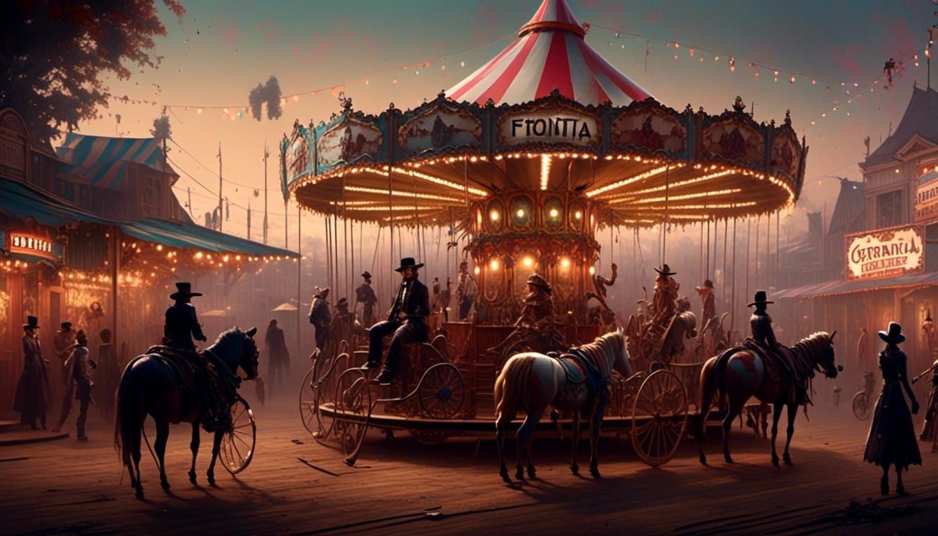 "Merry Go 'Round": 1800's Old West carnival  by <lora:Pino3:...