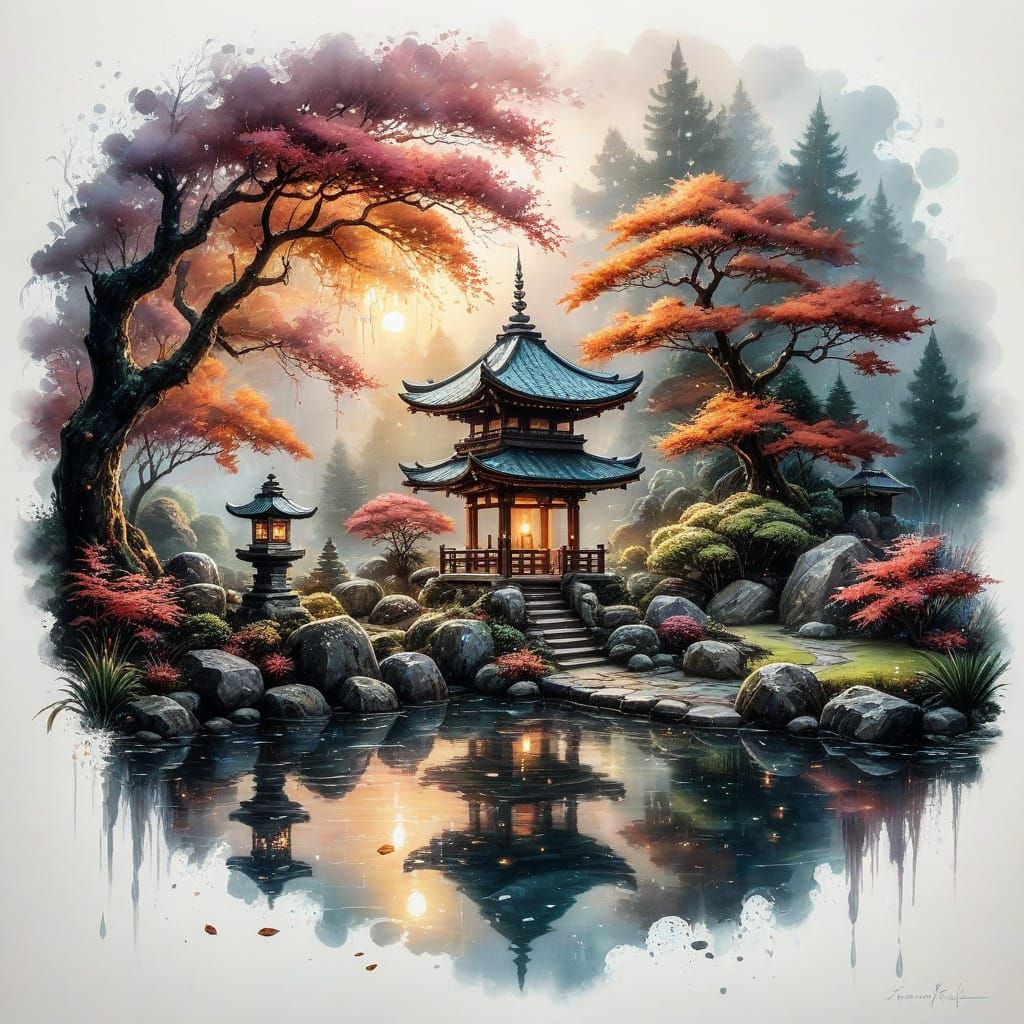 Rainy Japanese Garden 🇯🇵💧