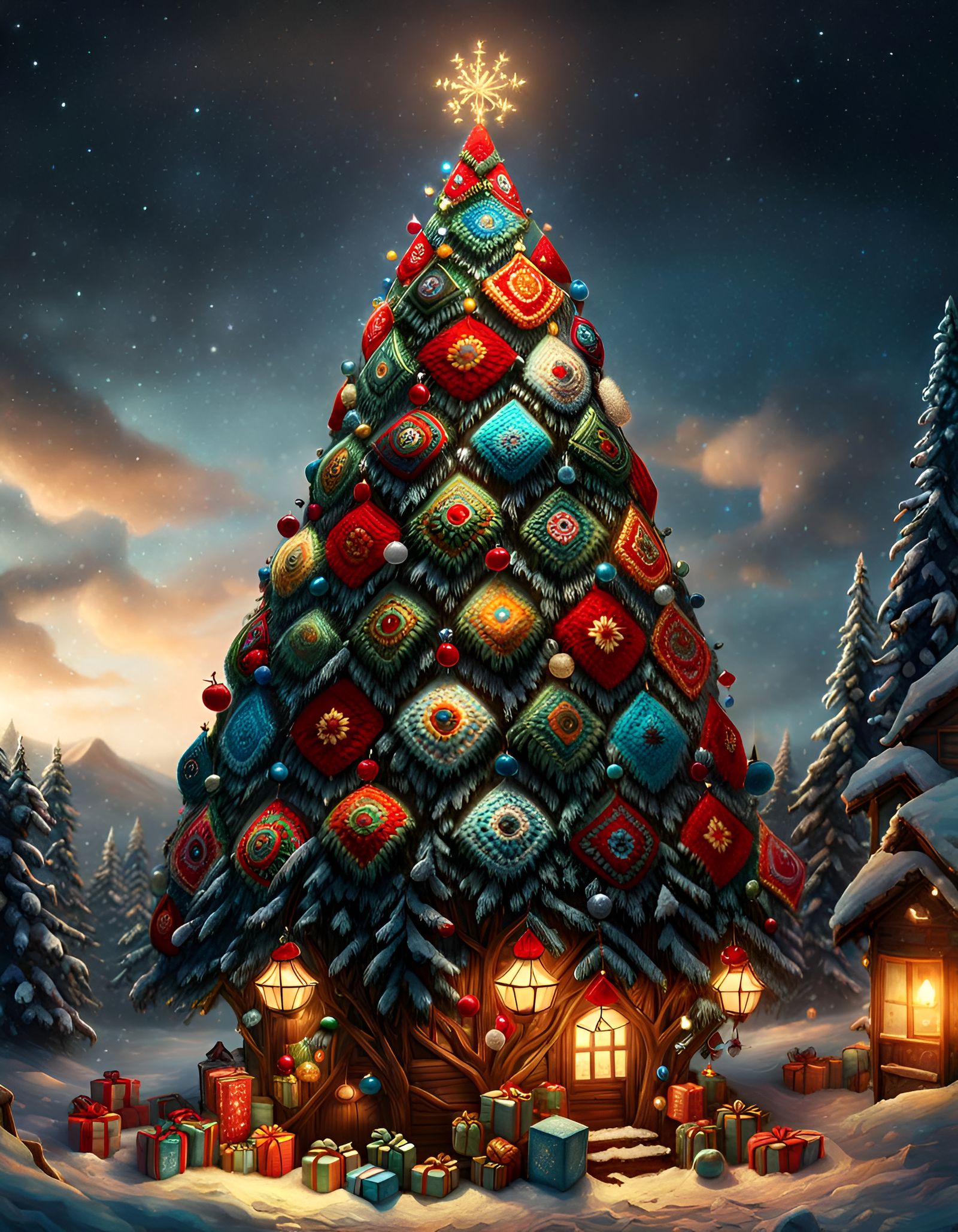 Crochet Granny Square Christmas Tree  by @GeoJewel