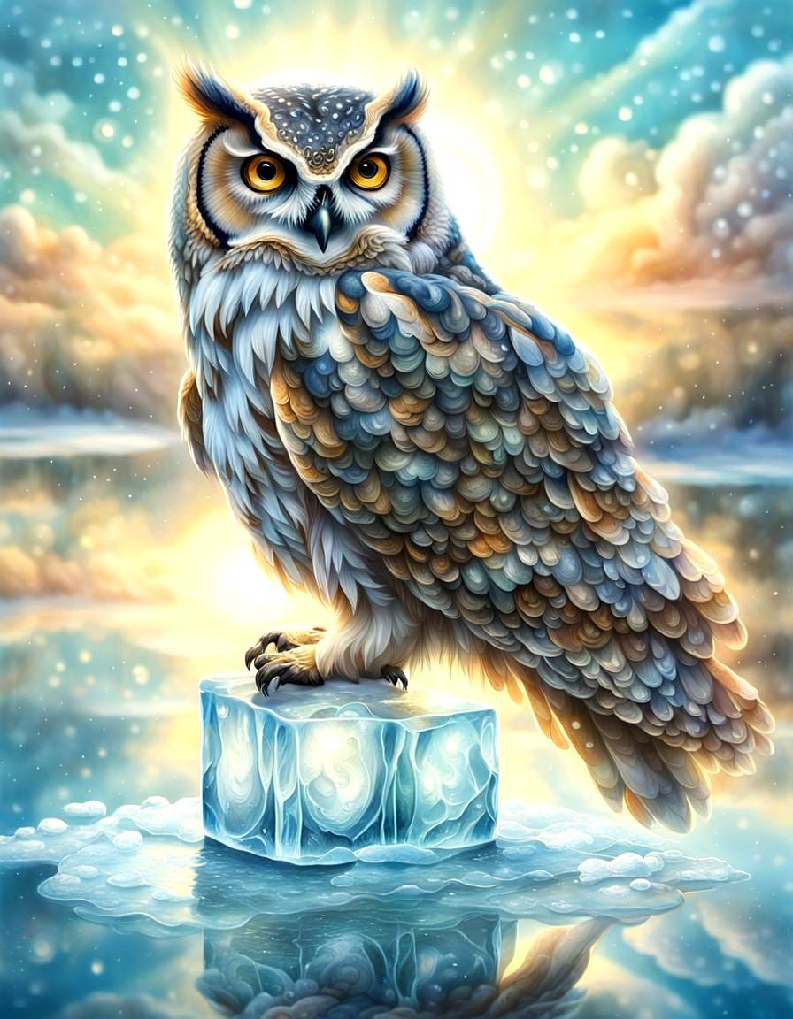 Owl winter  by @RoseVincent