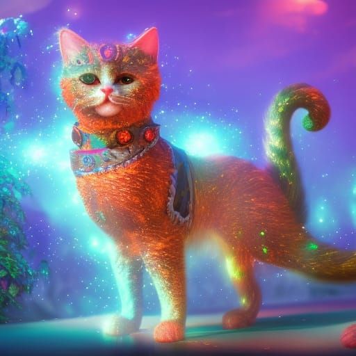 Amazing glitter cat