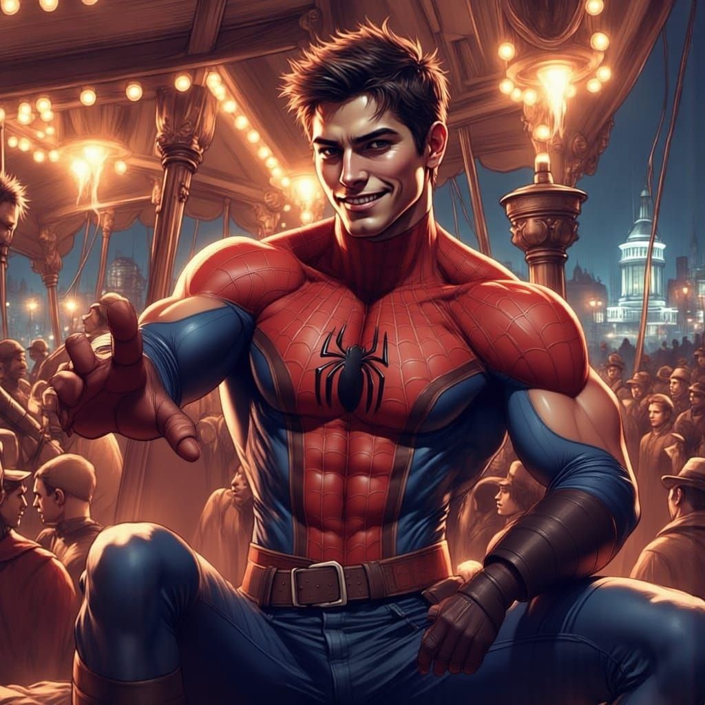Peter Parker and skin-tight suit
