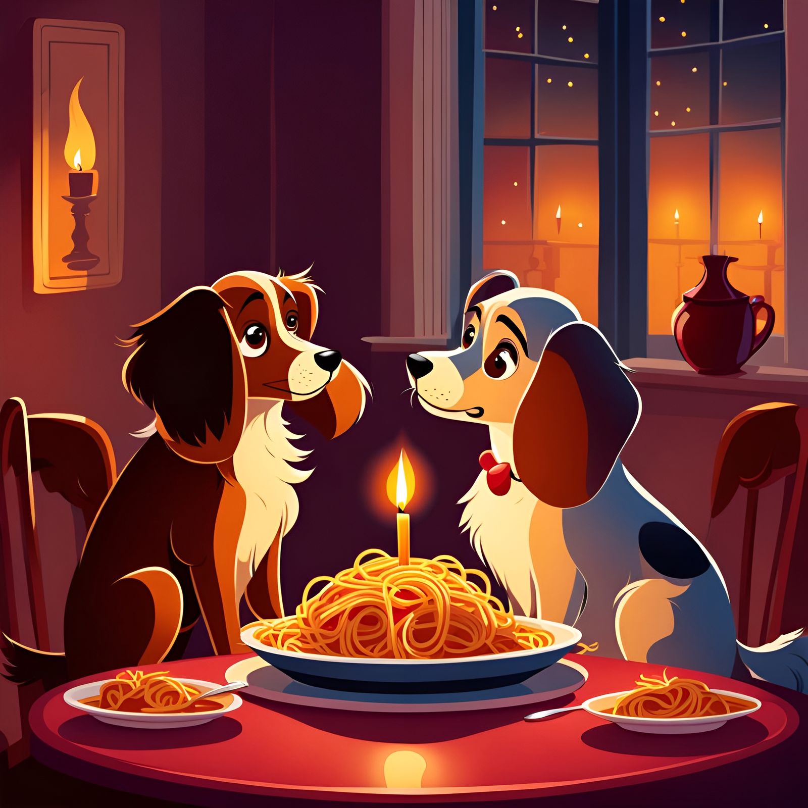 Candlelit Dinner Spaghetti AI Generated Artwork NightCafe Creator elegant-candlelit-dinner-ai-generated-artwork-nightcafe-creator