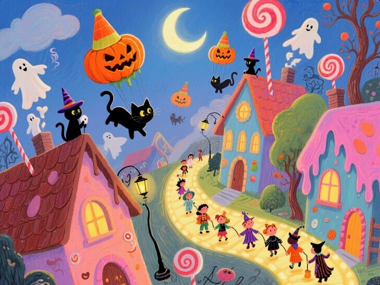 9/21/2025-Whimsical Surrealism Halloween Night Art By Archan...