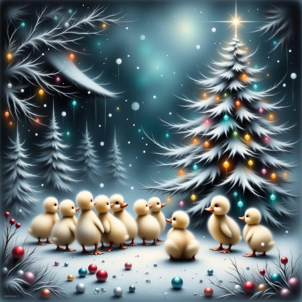 Christmas trees and ducks