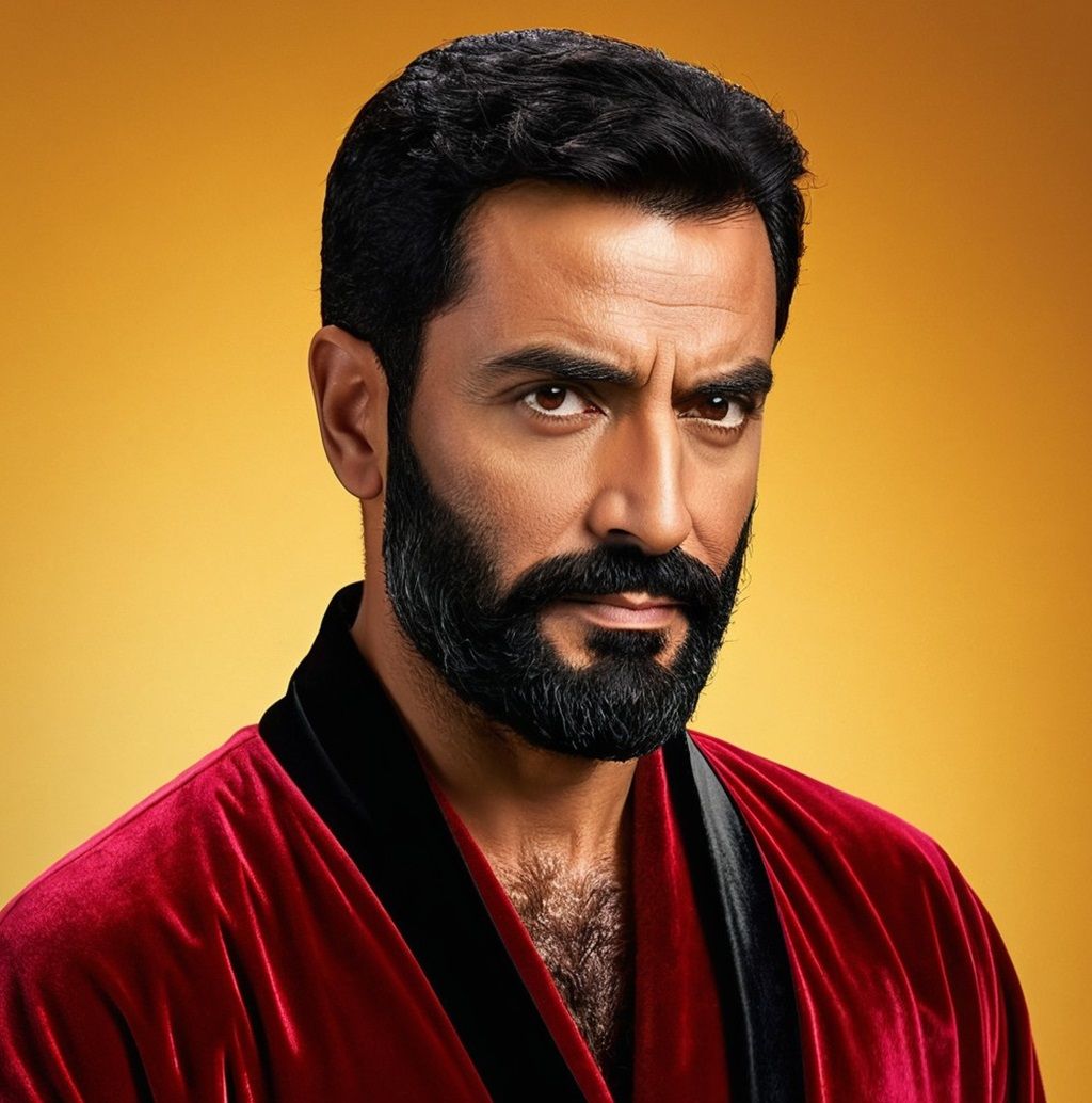 A handsome  serious man