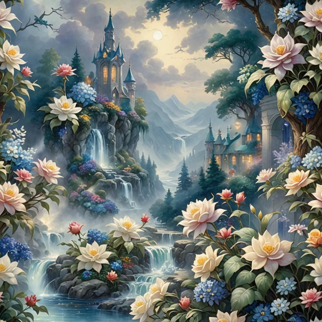 Flower Lanscape - AI Generated Artwork - NightCafe Creator