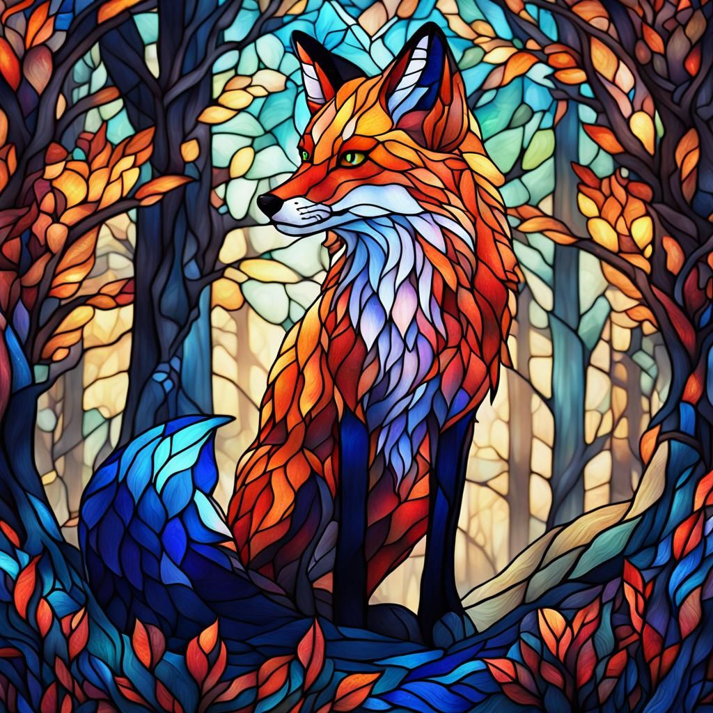 Stained Glass Fox