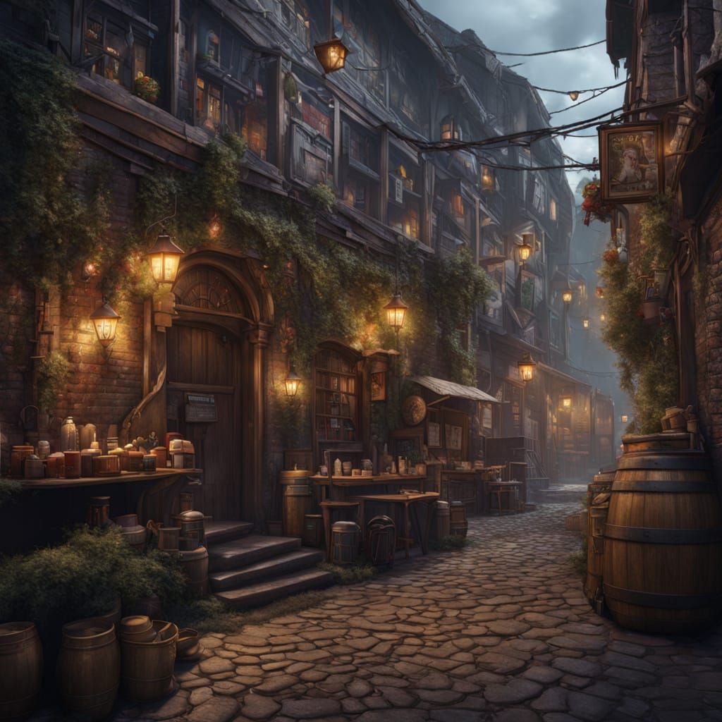 Tavern and Alleyway  by @Keely Chow